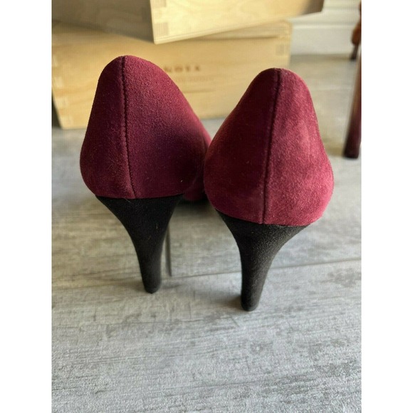 FRANCO SARTO Willa Burgundy Red Suede Leather Pumps High Heel Designer 8.5 - Picture 6 of 9